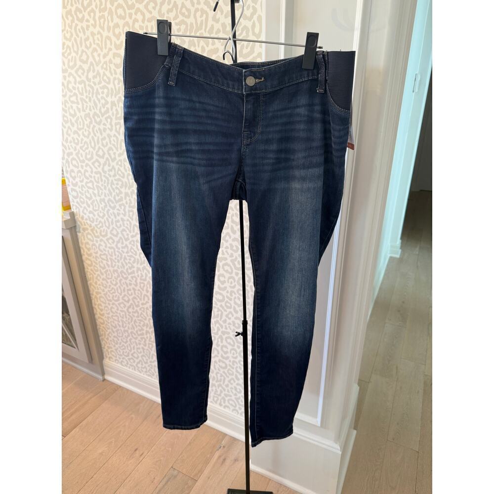 Isabel Maternity Women's Blue Denim Mid Rise Entubado Skinny Jeans Size 12